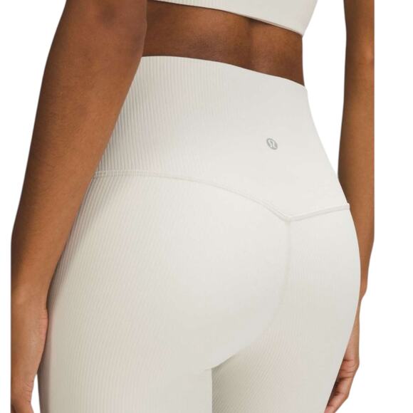 NWOT Lululemon Align Ribbed High-Rise Pant 28” Shine in Bone Size 8 - Picture 2 of 10